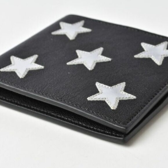 Saint Laurent Wallet YSL Foldable Wallet Star Leather Black - Picture 7 of 8